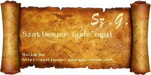 Szatlmayer Gyöngyi névjegykártya