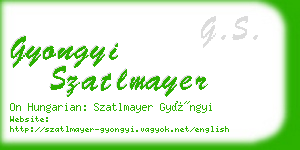 gyongyi szatlmayer business card